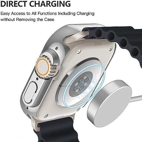 Misxi 2 Pack Hard PC Case with Tempered Glass Screen Protector Compatible with Apple Watch Series 9  2023  Series 8 Series 7 45mm  Ultra Thin Scratch Resistant Cover for iWatch S9/S8/S7  Black