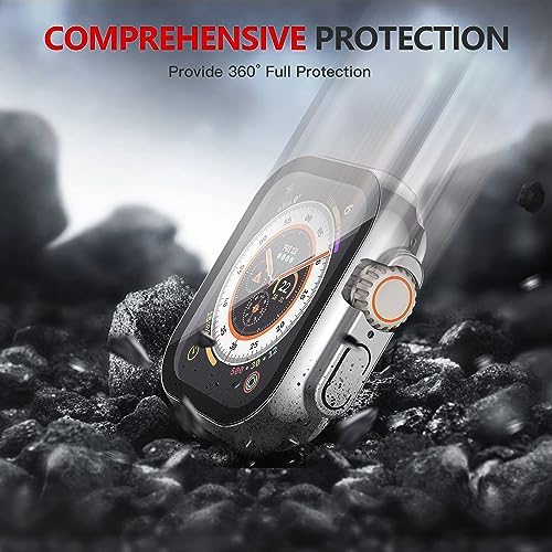 Misxi 2 Pack Hard PC Case with Tempered Glass Screen Protector Compatible with Apple Watch Series 9  2023  Series 8 Series 7 45mm  Ultra Thin Scratch Resistant Cover for iWatch S9/S8/S7  Black