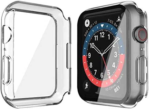 Misxi 2 Pack Hard PC Case with Tempered Glass Screen Protector Compatible with Apple Watch Series 9  2023  Series 8 Series 7 45mm  Ultra Thin Scratch Resistant Cover for iWatch S9/S8/S7  Black