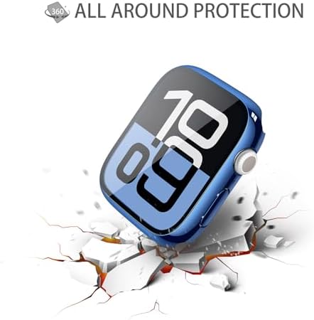 Misxi 2 Pack Hard PC Case with Tempered Glass Screen Protector Compatible with Apple Watch Series 9  2023  Series 8 Series 7 45mm  Ultra Thin Scratch Resistant Cover for iWatch S9/S8/S7  Black