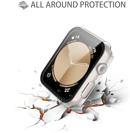 Misxi 2 Pack Hard PC Case with Tempered Glass Screen Protector Compatible with Apple Watch Series 9  2023  Series 8 Series 7 45mm  Ultra Thin Scratch Resistant Cover for iWatch S9/S8/S7  Black