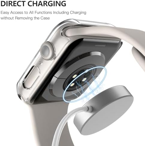 Misxi 2 Pack Hard PC Case with Tempered Glass Screen Protector Compatible with Apple Watch Series 9  2023  Series 8 Series 7 45mm  Ultra Thin Scratch Resistant Cover for iWatch S9/S8/S7  Black