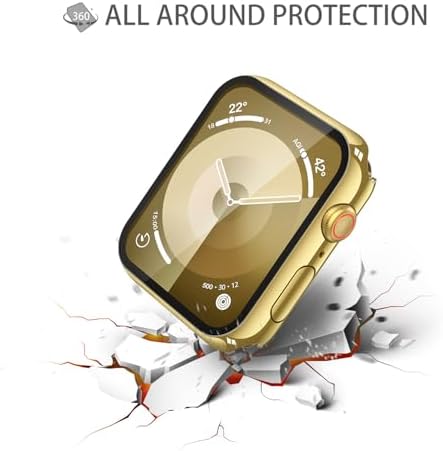 Misxi 2 Pack Hard PC Case with Tempered Glass Screen Protector Compatible with Apple Watch Series 9  2023  Series 8 Series 7 45mm  Ultra Thin Scratch Resistant Cover for iWatch S9/S8/S7  Black