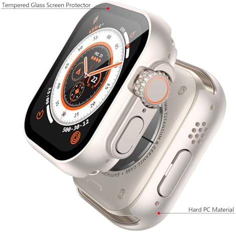 Misxi 2 Pack Hard PC Case with Tempered Glass Screen Protector Compatible with Apple Watch Series 9  2023  Series 8 Series 7 45mm  Ultra Thin Scratch Resistant Cover for iWatch S9/S8/S7  Black