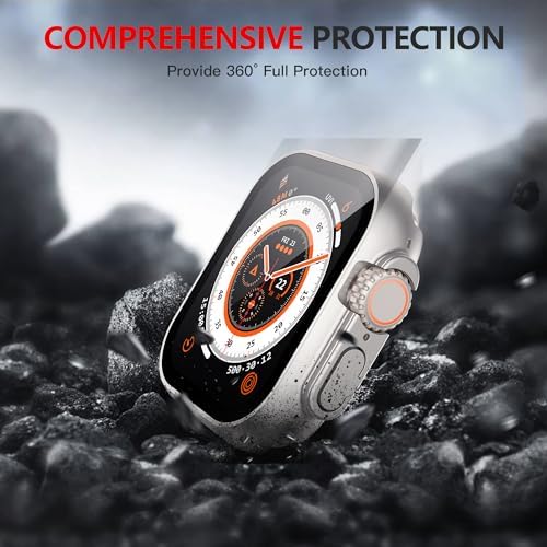 Misxi 2 Pack Hard PC Case with Tempered Glass Screen Protector Compatible with Apple Watch Series 9  2023  Series 8 Series 7 45mm  Ultra Thin Scratch Resistant Cover for iWatch S9/S8/S7  Black