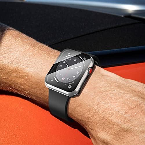 Misxi 2 Pack Hard PC Case with Tempered Glass Screen Protector Compatible with Apple Watch Series 9  2023  Series 8 Series 7 45mm  Ultra Thin Scratch Resistant Cover for iWatch S9/S8/S7  Black