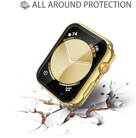 Misxi 2 Pack Hard PC Case with Tempered Glass Screen Protector Compatible with Apple Watch Series 9  2023  Series 8 Series 7 45mm  Ultra Thin Scratch Resistant Cover for iWatch S9/S8/S7  Black