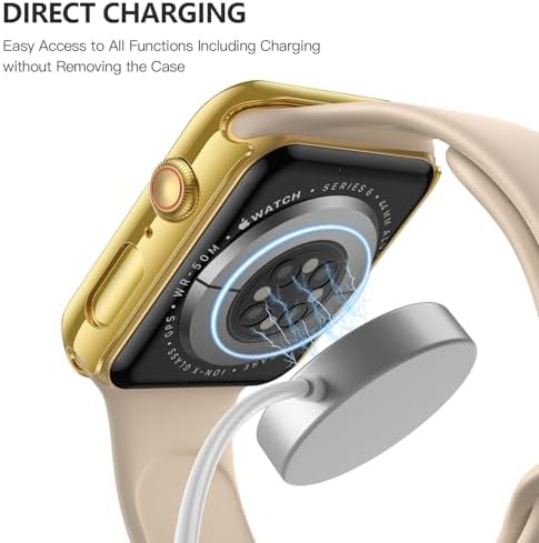 Misxi 2 Pack Hard PC Case with Tempered Glass Screen Protector Compatible with Apple Watch Series 9  2023  Series 8 Series 7 45mm  Ultra Thin Scratch Resistant Cover for iWatch S9/S8/S7  Black