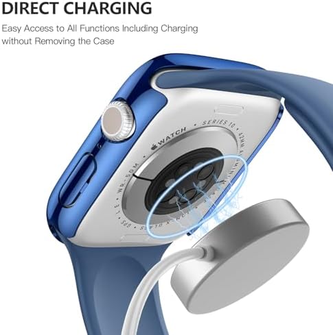 Misxi 2 Pack Hard PC Case with Tempered Glass Screen Protector Compatible with Apple Watch Series 9  2023  Series 8 Series 7 45mm  Ultra Thin Scratch Resistant Cover for iWatch S9/S8/S7  Black