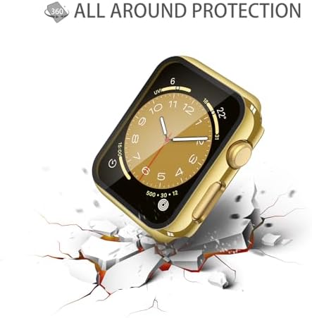 Misxi 2 Pack Hard PC Case with Tempered Glass Screen Protector Compatible with Apple Watch Series 9  2023  Series 8 Series 7 45mm  Ultra Thin Scratch Resistant Cover for iWatch S9/S8/S7  Black