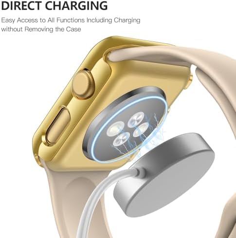 Misxi 2 Pack Hard PC Case with Tempered Glass Screen Protector Compatible with Apple Watch Series 9  2023  Series 8 Series 7 45mm  Ultra Thin Scratch Resistant Cover for iWatch S9/S8/S7  Black