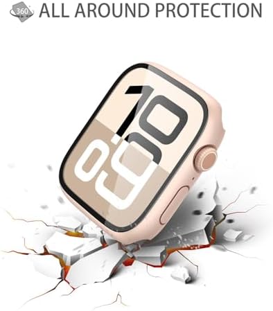 Misxi 2 Pack Hard PC Case with Tempered Glass Screen Protector Compatible with Apple Watch Series 9  2023  Series 8 Series 7 45mm  Ultra Thin Scratch Resistant Cover for iWatch S9/S8/S7  Black