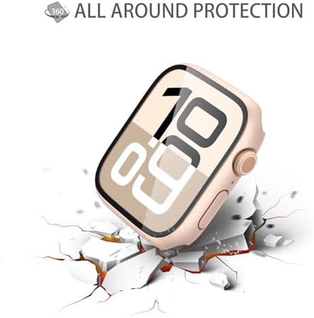 Misxi 2 Pack Hard PC Case with Tempered Glass Screen Protector Compatible with Apple Watch Series 9  2023  Series 8 Series 7 45mm  Ultra Thin Scratch Resistant Cover for iWatch S9/S8/S7  Black