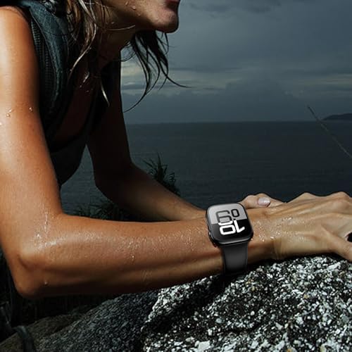 Misxi 2 Pack Hard PC Case with Tempered Glass Screen Protector Compatible with Apple Watch Series 9  2023  Series 8 Series 7 45mm  Ultra Thin Scratch Resistant Cover for iWatch S9/S8/S7  Black