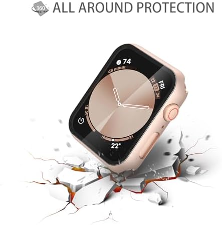 Misxi 2 Pack Hard PC Case with Tempered Glass Screen Protector Compatible with Apple Watch Series 9  2023  Series 8 Series 7 45mm  Ultra Thin Scratch Resistant Cover for iWatch S9/S8/S7  Black