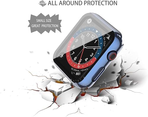 Misxi 2 Pack Hard PC Case with Tempered Glass Screen Protector Compatible with Apple Watch Series 9  2023  Series 8 Series 7 45mm  Ultra Thin Scratch Resistant Cover for iWatch S9/S8/S7  Black