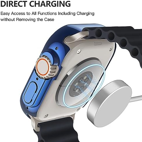 Misxi 2 Pack Hard PC Case with Tempered Glass Screen Protector Compatible with Apple Watch Series 9  2023  Series 8 Series 7 45mm  Ultra Thin Scratch Resistant Cover for iWatch S9/S8/S7  Black