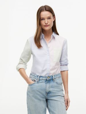 Mixed Stripe Stretch Oxford Shirt