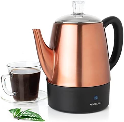 Mixpresso 10 Cup Percolator Coffee Pot Electric  Stainless Steel Coffee Percolator Electric With Keep Warm Function  Classic Perculator Pot With Removable Basket for Home or Office