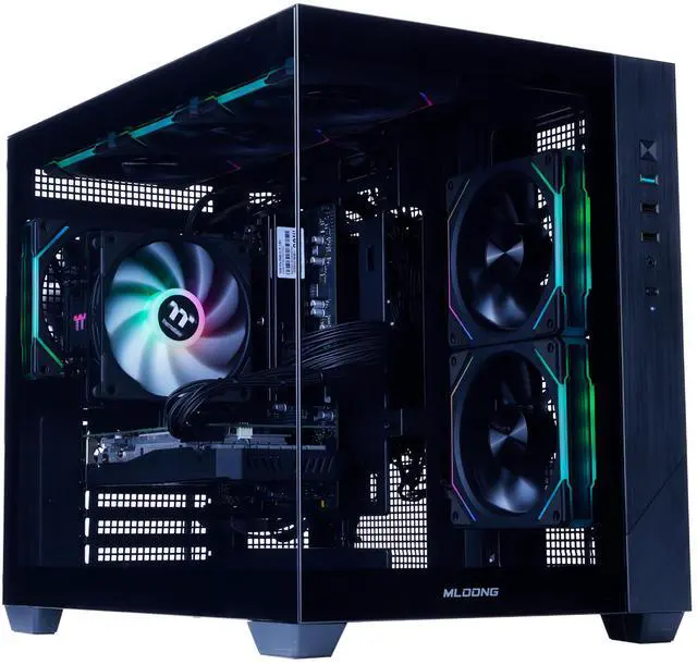 Mloong Black Gaming PC AMD Ryzen 5 5500  Up to 4 2 GHz  CPU  GeForce RTX 3050 6GB  1TB NVME SSD  16GB DDR4 RAM 3200MHz  650W PSU 7ARGB Fans  Windows 11 Home 64 bit WIFI Gaming Desktop  Black