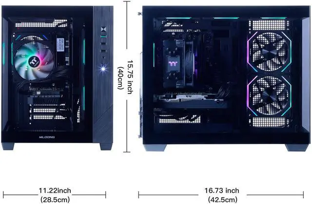 Mloong Black Gaming PC AMD Ryzen 5 5500  Up to 4 2 GHz  CPU  GeForce RTX 3050 6GB  1TB NVME SSD  16GB DDR4 RAM 3200MHz  650W PSU 7ARGB Fans  Windows 11 Home 64 bit WIFI Gaming Desktop  Black
