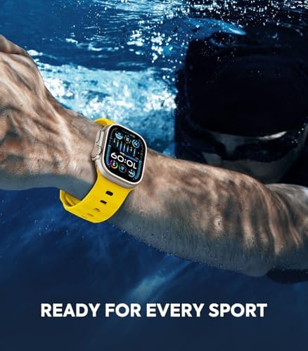 MoKo Ocean Band Compatible with Apple Watch Ultra 3/2/1 Band 49mm 46mm 45mm 44mm 42mm for Men Women  Silicone Replacement Strap Sport Wrist band for iWatch Series 11 10 9 8 7 6 5 4 3 2 1 SE 3/2/1