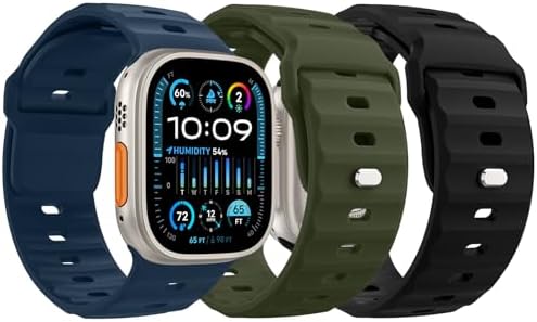 MoKo Ocean Band Compatible with Apple Watch Ultra 3/2/1 Band 49mm 46mm 45mm 44mm 42mm for Men Women  Silicone Replacement Strap Sport Wrist band for iWatch Series 11 10 9 8 7 6 5 4 3 2 1 SE 3/2/1