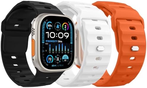 MoKo Ocean Band Compatible with Apple Watch Ultra 3/2/1 Band 49mm 46mm 45mm 44mm 42mm for Men Women  Silicone Replacement Strap Sport Wrist band for iWatch Series 11 10 9 8 7 6 5 4 3 2 1 SE 3/2/1