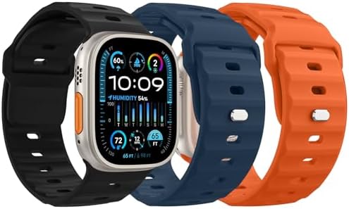 MoKo Ocean Band Compatible with Apple Watch Ultra 3/2/1 Band 49mm 46mm 45mm 44mm 42mm for Men Women  Silicone Replacement Strap Sport Wrist band for iWatch Series 11 10 9 8 7 6 5 4 3 2 1 SE 3/2/1