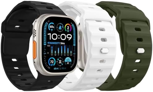 MoKo Ocean Band Compatible with Apple Watch Ultra 3/2/1 Band 49mm 46mm 45mm 44mm 42mm for Men Women  Silicone Replacement Strap Sport Wrist band for iWatch Series 11 10 9 8 7 6 5 4 3 2 1 SE 3/2/1