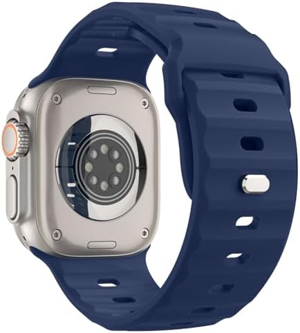 MoKo Ocean Band Compatible with Apple Watch Ultra 3/2/1 Band 49mm 46mm 45mm 44mm 42mm for Men Women  Silicone Replacement Strap Sport Wrist band for iWatch Series 11 10 9 8 7 6 5 4 3 2 1 SE 3/2/1