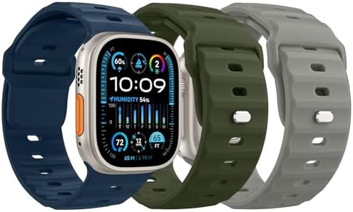 MoKo Ocean Band Compatible with Apple Watch Ultra 3/2/1 Band 49mm 46mm 45mm 44mm 42mm for Men Women  Silicone Replacement Strap Sport Wrist band for iWatch Series 11 10 9 8 7 6 5 4 3 2 1 SE 3/2/1