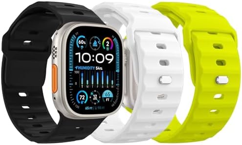 MoKo Ocean Band Compatible with Apple Watch Ultra 3/2/1 Band 49mm 46mm 45mm 44mm 42mm for Men Women  Silicone Replacement Strap Sport Wrist band for iWatch Series 11 10 9 8 7 6 5 4 3 2 1 SE 3/2/1