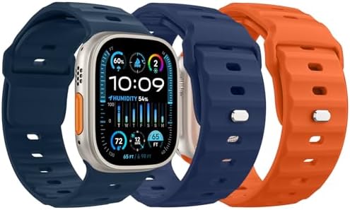 MoKo Ocean Band Compatible with Apple Watch Ultra 3/2/1 Band 49mm 46mm 45mm 44mm 42mm for Men Women  Silicone Replacement Strap Sport Wrist band for iWatch Series 11 10 9 8 7 6 5 4 3 2 1 SE 3/2/1