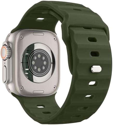 MoKo Ocean Band Compatible with Apple Watch Ultra 3/2/1 Band 49mm 46mm 45mm 44mm 42mm for Men Women  Silicone Replacement Strap Sport Wrist band for iWatch Series 11 10 9 8 7 6 5 4 3 2 1 SE 3/2/1