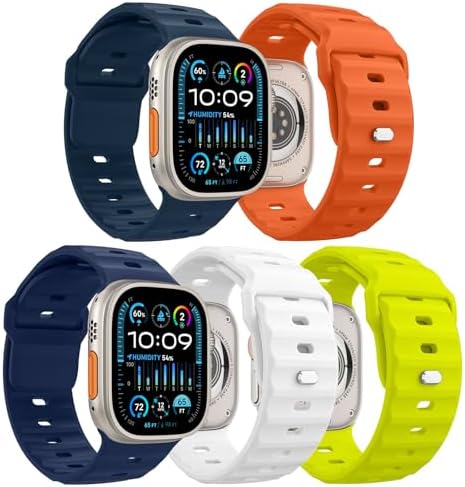 MoKo Ocean Band Compatible with Apple Watch Ultra 3/2/1 Band 49mm 46mm 45mm 44mm 42mm for Men Women  Silicone Replacement Strap Sport Wrist band for iWatch Series 11 10 9 8 7 6 5 4 3 2 1 SE 3/2/1