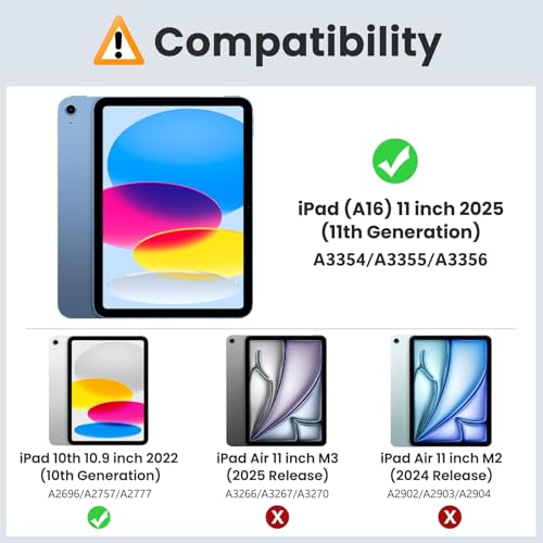 MoKo for iPad  A16  11th Generation Case 11 Inch 2025  iPad 10th Generation Case 10 9 Inch 2022  Slim Stand Hard PC Translucent Back Shell Smart Cover  Support Touch ID  Auto Wake/Sleep  Navy Blue
