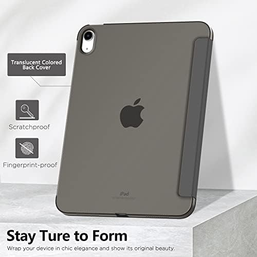 MoKo for iPad  A16  11th Generation Case 11 Inch 2025  iPad 10th Generation Case 10 9 Inch 2022  Slim Stand Hard PC Translucent Back Shell Smart Cover  Support Touch ID  Auto Wake/Sleep Space Gray