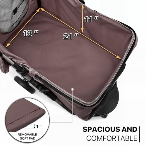 MoNiBloom Foldable Dog Strollers for Small Dogs with Weather Cover  3 Wheels Pet Strolling Cart for Dogs and Cats with Storage Basket and Cup Holder  Breathable and Visible Mesh for All Season  Coffee