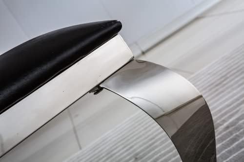 Modern Dining Chairs Set of 2 Leather Kitchen Dining Room Chair with Shiny Gold Stainless Steel Legs Upholstered Back Chairs for Living Room Meeting Room