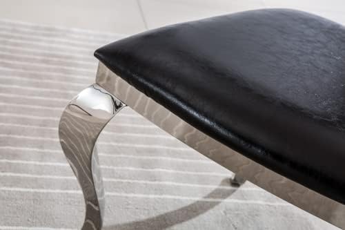 Modern Dining Chairs Set of 2 Leather Kitchen Dining Room Chair with Shiny Gold Stainless Steel Legs Upholstered Back Chairs for Living Room Meeting Room