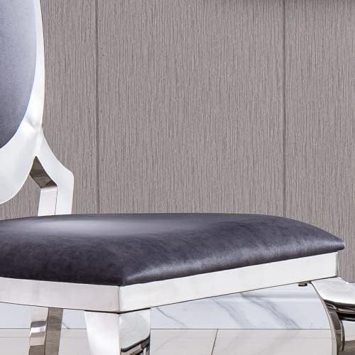 Modern Dining Chairs Set of 2 Leather Kitchen Dining Room Chair with Shiny Gold Stainless Steel Legs Upholstered Back Chairs for Living Room Meeting Room