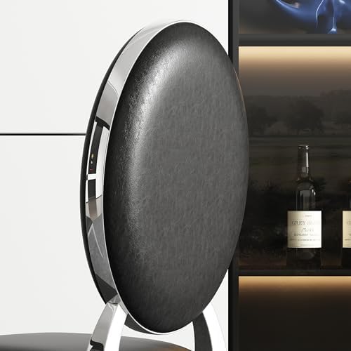 Modern Dining Chairs Set of 2 Leather Kitchen Dining Room Chair with Shiny Gold Stainless Steel Legs Upholstered Back Chairs for Living Room Meeting Room