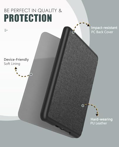 Moko Case for All new 7 Kindle Paperwhite  12th Generation 2024  and Kindle Colorsoft Signature Edition 2024  Lightweight Shell Cover with Auto Wake/Sleep for Kindle Paperwhite 2024  Denim Black