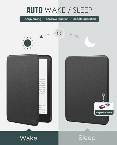 Moko Case for All new 7 Kindle Paperwhite  12th Generation 2024  and Kindle Colorsoft Signature Edition 2024  Lightweight Shell Cover with Auto Wake/Sleep for Kindle Paperwhite 2024  Denim Black