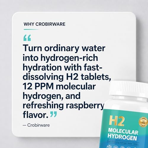 Molecular Hydrogen Water Tablets  12 PPM H2 Supplement with Magnesium  Raspberry Flavor  Fast Dissolving H2 Tablets for Water  Hydration  Energy & Recovery Support  120 Tablets