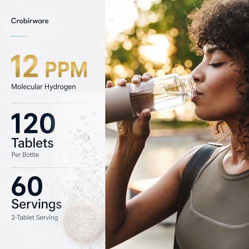 Molecular Hydrogen Water Tablets  12 PPM H2 Supplement with Magnesium  Raspberry Flavor  Fast Dissolving H2 Tablets for Water  Hydration  Energy & Recovery Support  120 Tablets