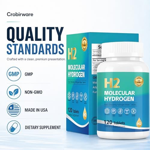 Molecular Hydrogen Water Tablets  12 PPM H2 Supplement with Magnesium  Raspberry Flavor  Fast Dissolving H2 Tablets for Water  Hydration  Energy & Recovery Support  120 Tablets