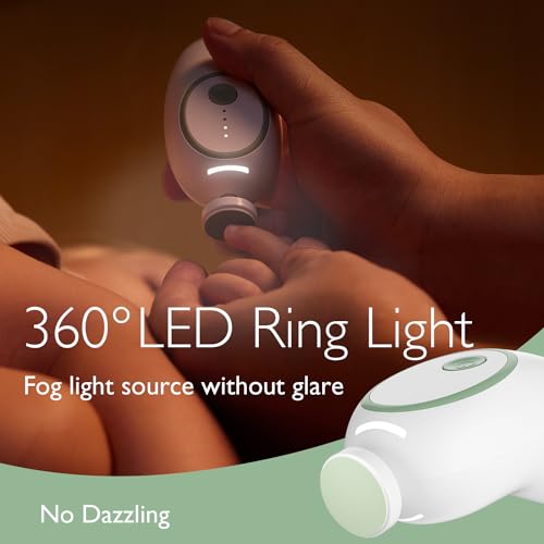 Momcozy Lima de uñas eléctrica para bebé, recortadora de uñas eléctrica suave, recargable, cortaúñas para bebé, 7 almohadillas de repuesto para cabezal de molienda