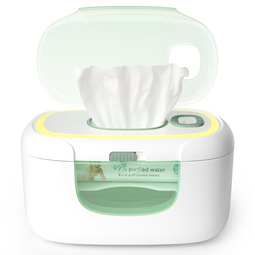 Momcozy Baby Wipe Warmer  Innovative Spring Design  Large Capacity Wipes Dispenser  Fast and Even Heating  4 Modes of Temperature Heating Control  Diaper Wipe Warmer with Night Light